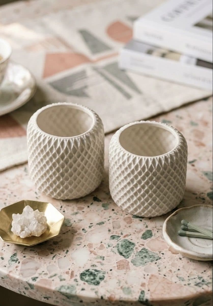 Grid Concrete Jar