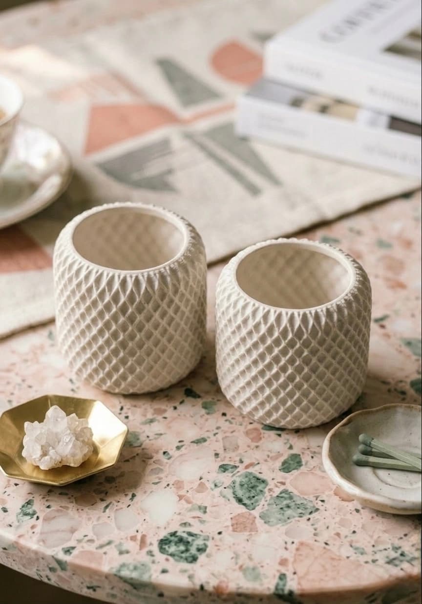 Grid Concrete Jar