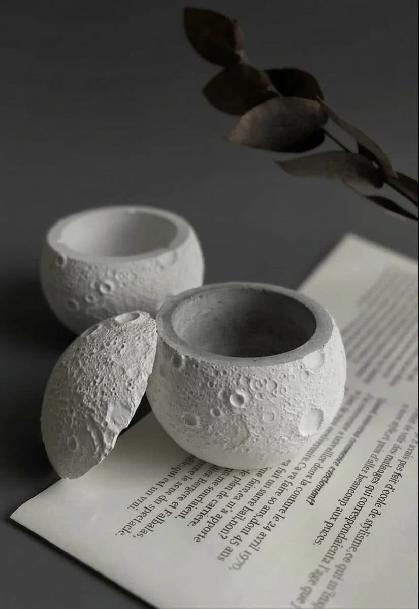 Moon Concrete Jar
