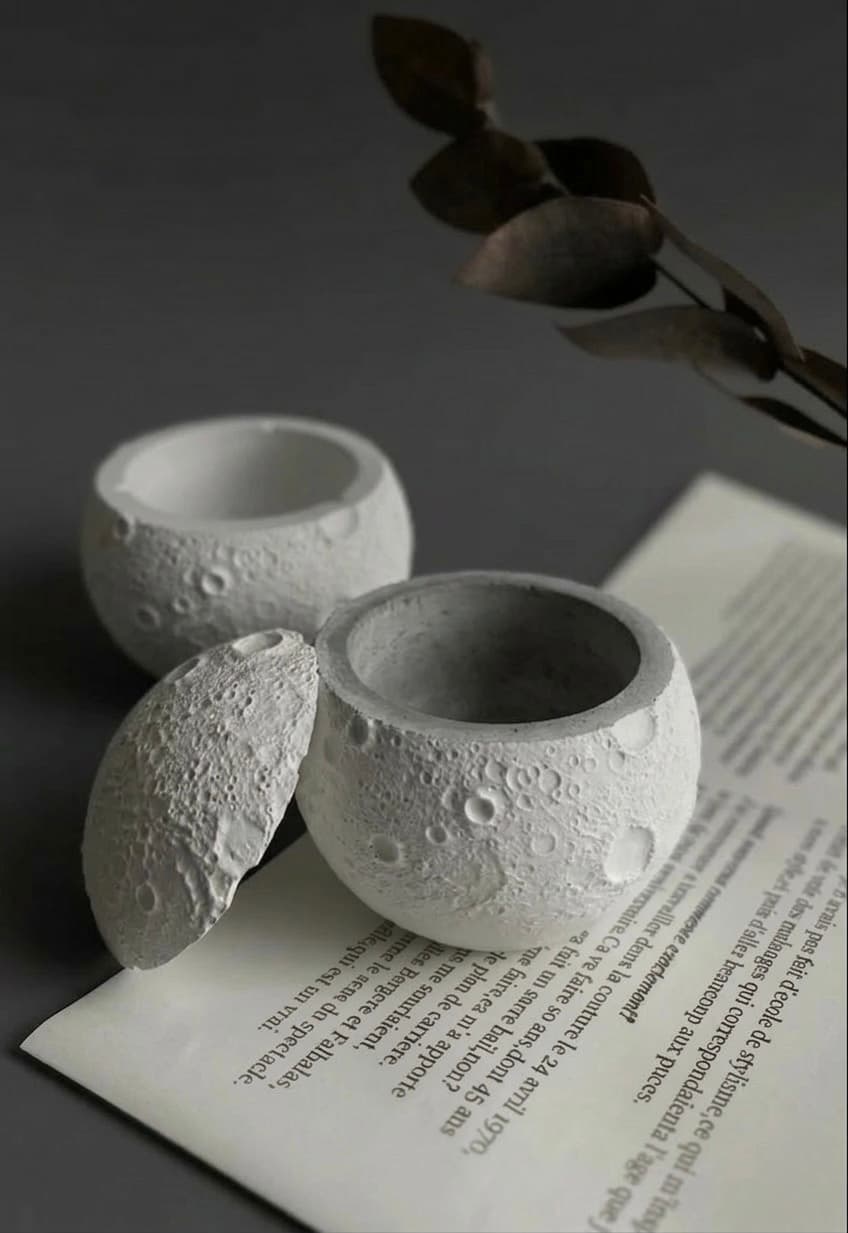 Moon Concrete Jar