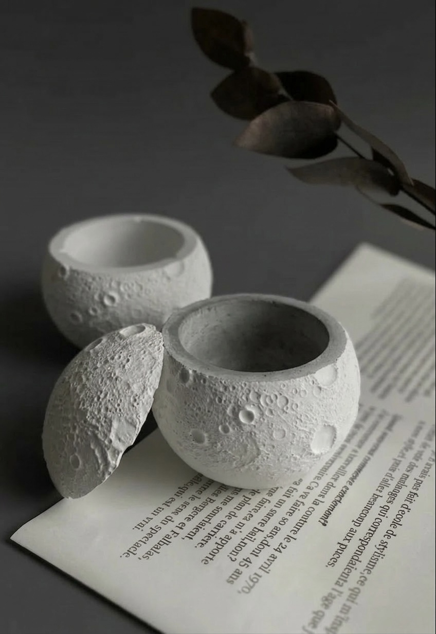 Moon Concrete Jar